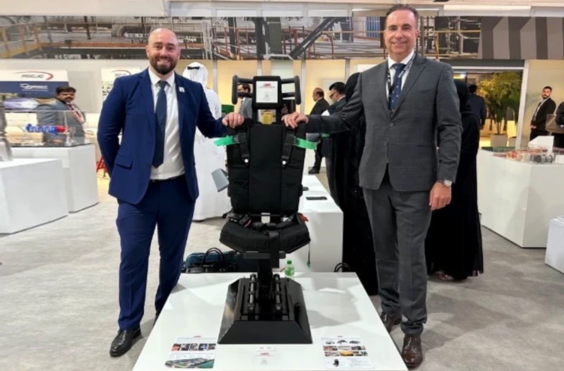 AAE team with the BlastRider seat at the Make it in the Emirates Forum 2024